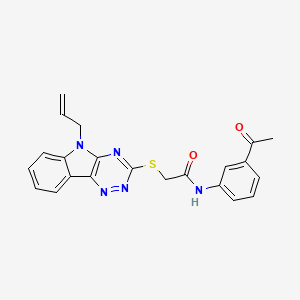 molecular formula C22H19N5O2S B3924212 N~1~-(3-ACETYLPHENYL)-2-[(5-ALLYL-5H-[1,2,4]TRIAZINO[5,6-B]INDOL-3-YL)SULFANYL]ACETAMIDE 