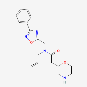 molecular formula C18H22N4O3 B3924225 N-allyl-2-(2-morpholinyl)-N-[(3-phenyl-1,2,4-oxadiazol-5-yl)methyl]acetamide hydrochloride 