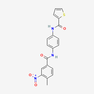 molecular formula C19H15N3O4S B3924245 N-[4-(4-Methyl-3-nitrobenzamido)phenyl]thiophene-2-carboxamide 