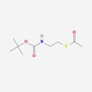 molecular formula C9H17NO3S B039243 S-(2-((tert-Butoxycarbonyl)amino)ethyl) ethanethioate CAS No. 114326-10-2