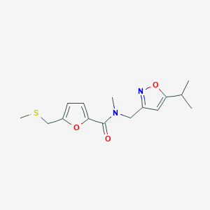 molecular formula C15H20N2O3S B3924315 N-[(5-isopropylisoxazol-3-yl)methyl]-N-methyl-5-[(methylthio)methyl]-2-furamide 