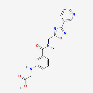 molecular formula C18H17N5O4 B3924320 {[3-({methyl[(3-pyridin-3-yl-1,2,4-oxadiazol-5-yl)methyl]amino}carbonyl)phenyl]amino}acetic acid 