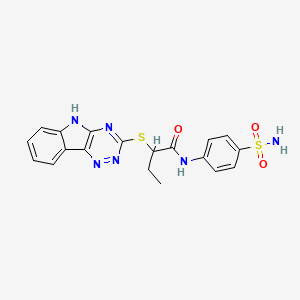 molecular formula C19H18N6O3S2 B3924324 N-(4-sulfamoylphenyl)-2-(5H-[1,2,4]triazino[5,6-b]indol-3-ylsulfanyl)butanamide 