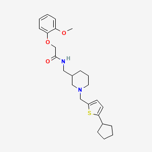 molecular formula C25H34N2O3S B3924333 N-({1-[(5-cyclopentyl-2-thienyl)methyl]-3-piperidinyl}methyl)-2-(2-methoxyphenoxy)acetamide 