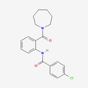 molecular formula C20H21ClN2O2 B3924381 N-[2-(1-azepanylcarbonyl)phenyl]-4-chlorobenzamide 