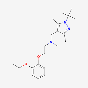 molecular formula C21H33N3O2 B3924421 N-[(1-tert-butyl-3,5-dimethyl-1H-pyrazol-4-yl)methyl]-2-(2-ethoxyphenoxy)-N-methylethanamine 