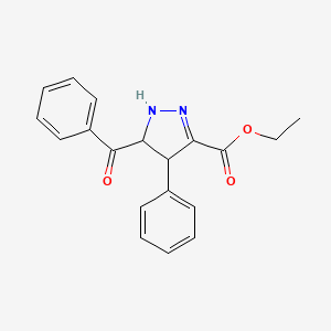 molecular formula C19H18N2O3 B3924520 ethyl 5-benzoyl-4-phenyl-4,5-dihydro-1H-pyrazole-3-carboxylate 