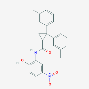 molecular formula C24H22N2O4 B3924521 N-(2-hydroxy-5-nitrophenyl)-2,2-bis(3-methylphenyl)cyclopropane-1-carboxamide 