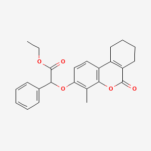 molecular formula C24H24O5 B3924572 ethyl [(4-methyl-6-oxo-7,8,9,10-tetrahydro-6H-benzo[c]chromen-3-yl)oxy](phenyl)acetate 