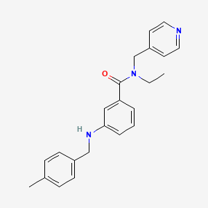 molecular formula C23H25N3O B3924589 N-ethyl-3-[(4-methylbenzyl)amino]-N-(pyridin-4-ylmethyl)benzamide 