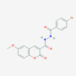 molecular formula C18H13BrN2O5 B392469 N'-(4-bromobenzoyl)-6-methoxy-2-oxo-2H-chromene-3-carbohydrazide CAS No. 324059-24-7