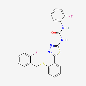 molecular formula C22H16F2N4OS2 B3924755 N-(5-{2-[(2-fluorobenzyl)thio]phenyl}-1,3,4-thiadiazol-2-yl)-N'-(2-fluorophenyl)urea CAS No. 6375-50-4