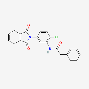 molecular formula C22H19ClN2O3 B3924757 N-[2-chloro-5-(1,3-dioxo-3a,4,7,7a-tetrahydroisoindol-2-yl)phenyl]-2-phenylacetamide 