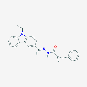 molecular formula C25H23N3O B392477 N'-[(9-ethyl-9H-carbazol-3-yl)methylene]-2-phenylcyclopropanecarbohydrazide 