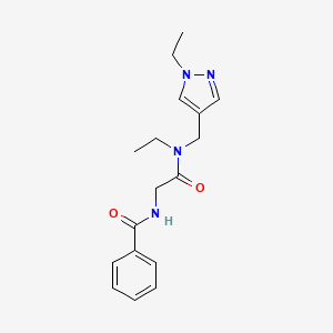 molecular formula C17H22N4O2 B3924825 N-(2-{ethyl[(1-ethyl-1H-pyrazol-4-yl)methyl]amino}-2-oxoethyl)benzamide 
