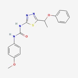 molecular formula C18H18N4O3S B3924887 N-(4-methoxyphenyl)-N'-[5-(1-phenoxyethyl)-1,3,4-thiadiazol-2-yl]urea 