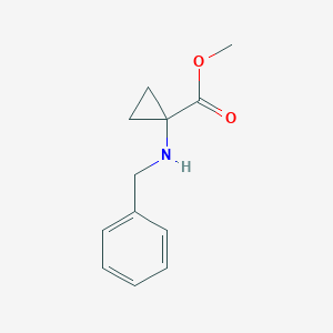 molecular formula C12H15NO2 B039249 Methyl 1-(benzylamino)cyclopropanecarboxylate CAS No. 119111-70-5