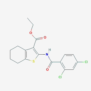 molecular formula C18H17Cl2NO3S B392493 Ethyl 2-[(2,4-dichlorobenzoyl)amino]-4,5,6,7-tetrahydro-1-benzothiophene-3-carboxylate 