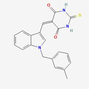 molecular formula C21H17N3O2S B3925158 5-[[1-[(3-Methylphenyl)methyl]indol-3-yl]methylidene]-2-sulfanylidene-1,3-diazinane-4,6-dione 