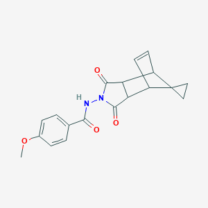 molecular formula C19H18N2O4 B392523 N-(1,3-dioxo-1,3,3a,4,7,7a-hexahydro-2H-spiro[2-aza-4,7-methanoisoindole-8,1'-cyclopropan]-2-yl)-4-methoxybenzamide CAS No. 331632-70-3