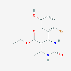 molecular formula C14H15BrN2O4 B3925255 ethyl 4-(2-bromo-5-hydroxyphenyl)-6-methyl-2-oxo-1,2,3,4-tetrahydro-5-pyrimidinecarboxylate 