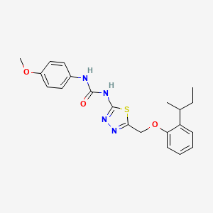 molecular formula C21H24N4O3S B3925308 N-{5-[(2-sec-butylphenoxy)methyl]-1,3,4-thiadiazol-2-yl}-N'-(4-methoxyphenyl)urea 