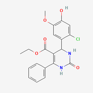 molecular formula C20H19ClN2O5 B3925335 ethyl 4-(2-chloro-4-hydroxy-5-methoxyphenyl)-2-oxo-6-phenyl-3,4-dihydro-1H-pyrimidine-5-carboxylate 