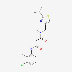 molecular formula C18H22ClN3O2S B3925338 N'-(3-chloro-2-methylphenyl)-N-[(2-isopropyl-1,3-thiazol-4-yl)methyl]-N-methylmalonamide 