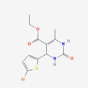 molecular formula C12H13BrN2O3S B3925387 ethyl 4-(5-bromo-2-thienyl)-6-methyl-2-oxo-1,2,3,4-tetrahydro-5-pyrimidinecarboxylate 
