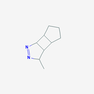 molecular formula C9H14N2 B039255 3-Methyl-3,3a,3b,4,5,6,6a,6b-octahydrocyclopenta[3,4]cyclobuta[1,2-c]pyrazole CAS No. 113749-70-5
