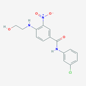 molecular formula C15H14ClN3O4 B3925503 N-(3-chlorophenyl)-4-(2-hydroxyethylamino)-3-nitrobenzamide 