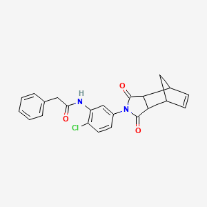 molecular formula C23H19ClN2O3 B3925573 N-[2-chloro-5-(3,5-dioxo-4-azatricyclo[5.2.1.02,6]dec-8-en-4-yl)phenyl]-2-phenylacetamide 