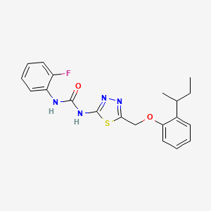 molecular formula C20H21FN4O2S B3925574 N-{5-[(2-sec-butylphenoxy)methyl]-1,3,4-thiadiazol-2-yl}-N'-(2-fluorophenyl)urea 