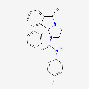 molecular formula C23H18FN3O2 B3925656 N-(4-fluorophenyl)-5-oxo-9b-phenyl-2,3,5,9b-tetrahydro-1H-imidazo[2,1-a]isoindole-1-carboxamide 