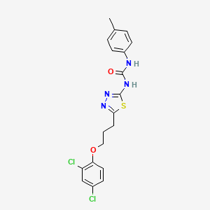 molecular formula C19H18Cl2N4O2S B3925662 N-{5-[3-(2,4-dichlorophenoxy)propyl]-1,3,4-thiadiazol-2-yl}-N'-(4-methylphenyl)urea 