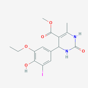 molecular formula C15H17IN2O5 B3925718 methyl 4-(3-ethoxy-4-hydroxy-5-iodophenyl)-6-methyl-2-oxo-1,2,3,4-tetrahydro-5-pyrimidinecarboxylate 