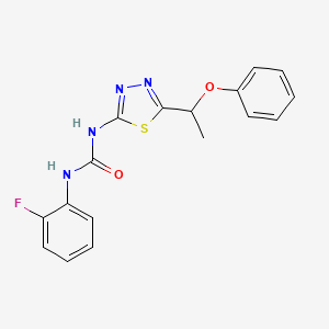 molecular formula C17H15FN4O2S B3925779 N-(2-fluorophenyl)-N'-[5-(1-phenoxyethyl)-1,3,4-thiadiazol-2-yl]urea 