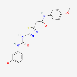 molecular formula C19H19N5O4S B3925868 N-(4-methoxyphenyl)-2-[5-[(3-methoxyphenyl)carbamoylamino]-1,3,4-thiadiazol-2-yl]acetamide 