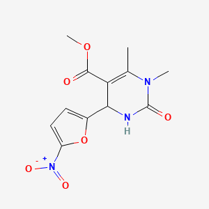 molecular formula C12H13N3O6 B3925959 methyl 1,6-dimethyl-4-(5-nitro-2-furyl)-2-oxo-1,2,3,4-tetrahydro-5-pyrimidinecarboxylate 
