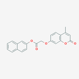 molecular formula C22H16O5 B392600 NAPHTHALEN-2-YL 2-[(4-METHYL-2-OXO-2H-CHROMEN-7-YL)OXY]ACETATE 