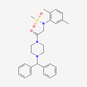 molecular formula C28H33N3O3S B3926134 N-(2,5-dimethylphenyl)-N-{2-[4-(diphenylmethyl)-1-piperazinyl]-2-oxoethyl}methanesulfonamide 