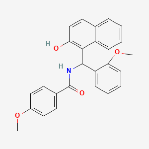 molecular formula C26H23NO4 B3926150 N-[(2-hydroxy-1-naphthyl)(2-methoxyphenyl)methyl]-4-methoxybenzamide 