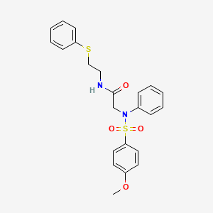 molecular formula C23H24N2O4S2 B3926156 N~2~-[(4-methoxyphenyl)sulfonyl]-N~2~-phenyl-N~1~-[2-(phenylthio)ethyl]glycinamide 