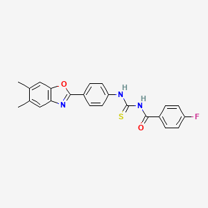 molecular formula C23H18FN3O2S B3926165 N-({[4-(5,6-dimethyl-1,3-benzoxazol-2-yl)phenyl]amino}carbonothioyl)-4-fluorobenzamide 