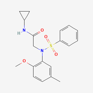 molecular formula C19H22N2O4S B3926172 N~1~-cyclopropyl-N~2~-(2-methoxy-5-methylphenyl)-N~2~-(phenylsulfonyl)glycinamide 