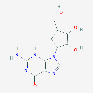 molecular formula C11H15N5O4 B039262 2-amino-9-[2,3-dihydroxy-4-(hydroxymethyl)cyclopentyl]-3H-purin-6-one CAS No. 125073-26-9