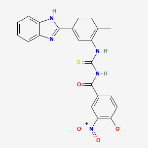 molecular formula C23H19N5O4S B3926235 N-({[5-(1H-benzimidazol-2-yl)-2-methylphenyl]amino}carbonothioyl)-4-methoxy-3-nitrobenzamide 