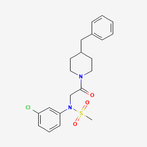 molecular formula C21H25ClN2O3S B3926238 N-[2-(4-benzyl-1-piperidinyl)-2-oxoethyl]-N-(3-chlorophenyl)methanesulfonamide 