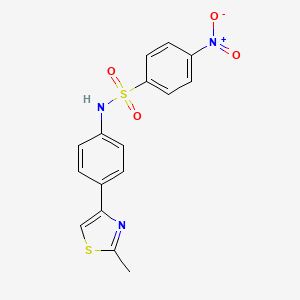 molecular formula C16H13N3O4S2 B3926253 N-[4-(2-methyl-1,3-thiazol-4-yl)phenyl]-4-nitrobenzenesulfonamide 