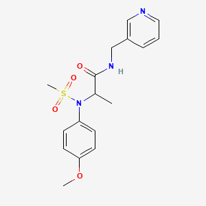 molecular formula C17H21N3O4S B3926286 N~2~-(4-methoxyphenyl)-N~2~-(methylsulfonyl)-N-(pyridin-3-ylmethyl)alaninamide 